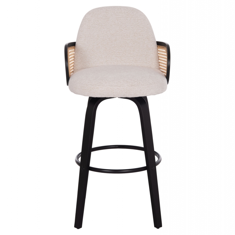 ΣΚΑΜΠΟ ΜΠΑΡ ΠΕΡΙΣΤΡΕΦΟΜΕΝΟ BECKER HM18251.02 PLYWOOD ΜΑΥΡΟ--ΕΚΡΟΥ ΥΦΑΣΜΑ 50x52x100Υ