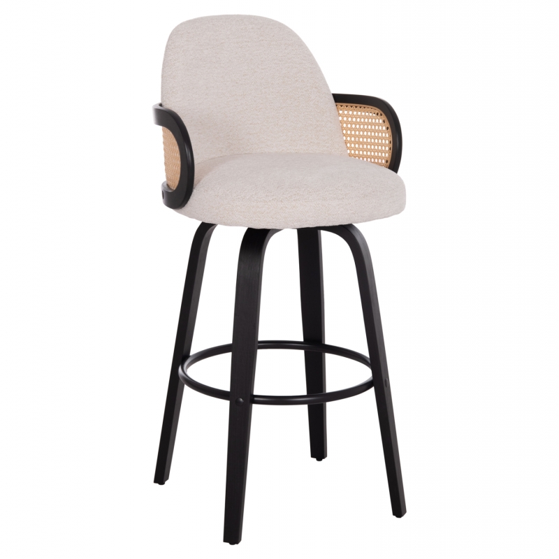 ΣΚΑΜΠΟ ΜΠΑΡ ΠΕΡΙΣΤΡΕΦΟΜΕΝΟ BECKER HM18251.02 PLYWOOD ΜΑΥΡΟ--ΕΚΡΟΥ ΥΦΑΣΜΑ 50x52x100Υ