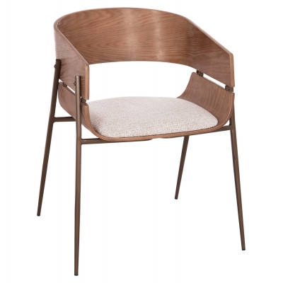 ΠΟΛΥΘΡΟΝΑ KRILL HM18254.01 PLYWOOD ΣΕ WHITEWASH--ΜΕΤΑΛΛΟ ΣΕ ΧΑΛΚΙΝΟ 55,5x55x72Υεκ.