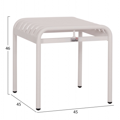 ΣΚΑΜΠΟ ΑΛΟΥΜΙΝΙΟΥ RACHEL HM6340.02 ΛΕΥΚΟ 45x45x46Υεκ.