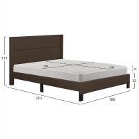 ΚΡΕΒΑΤΙ ΔΙΠΛΟ & ΣΤΡΩΜΑ TRILLOP HM21202.13 ΚΑΦΕ ΥΦΑΣΜΑ--ΓΙΑ 160x200εκ