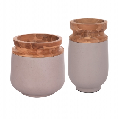 ΔΙΑΚΟΣΜΗΤΙΚΑ ΒΑΖΑ ΔΑΠΕΔΟΥ 2ΤΜΧ LINTER HM21140.04 FIBER CEMENT TAUPE-ΞΥΛΟ ΤΕΑΚ 47Υ & 60Υεκ