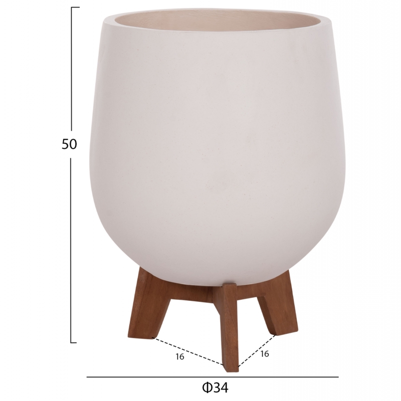 ΣΕΤ 3 ΓΛΑΣΤΡΕΣ ΜΕ TEAK ΒΑΣΕΙΣ TRYLL HM4681.02 FIBER CEMENT ΛΕΥΚΟ