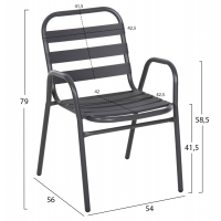 ΣΕΤ ΤΡΑΠΕΖΑΡΙΑΣ 5ΤΜΧ ADAM HM21219 ΚΑΡΕΚΛΕΣ ΜΕΤΑΛΛΙΚΕΣ & ΤΡΑΠΕΖΙ 110x60 ΓΚΡΙ