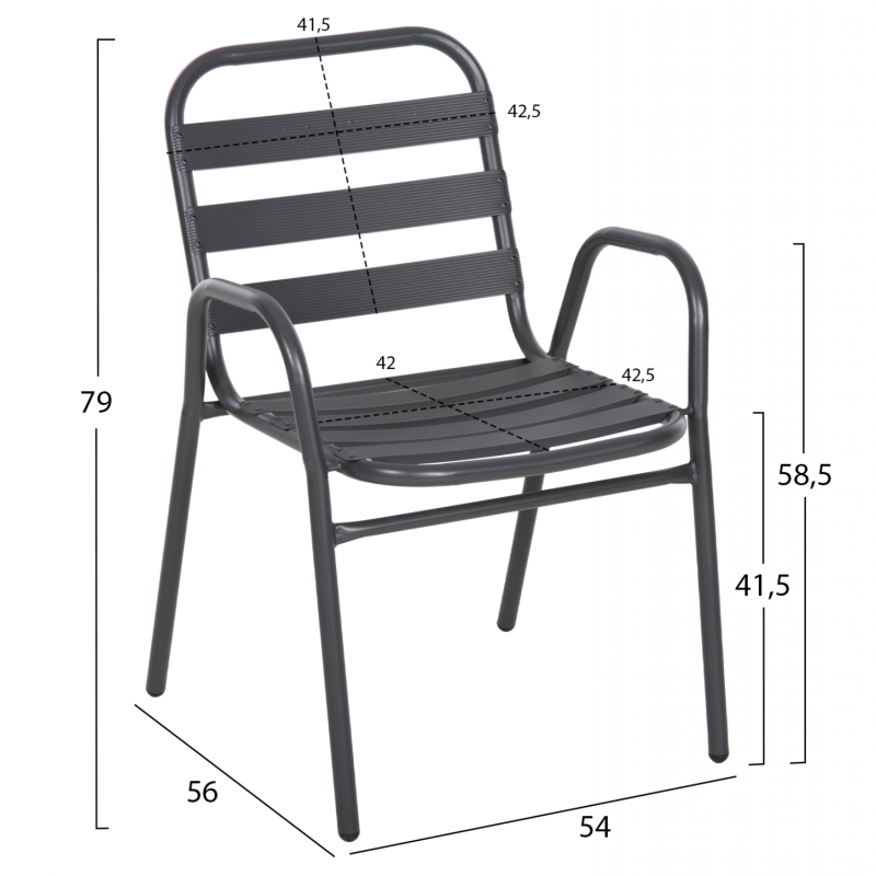 ΣΕΤ ΤΡΑΠΕΖΑΡΙΑΣ 5ΤΜΧ ADAM HM21219 ΚΑΡΕΚΛΕΣ ΜΕΤΑΛΛΙΚΕΣ & ΤΡΑΠΕΖΙ 110x60 ΓΚΡΙ