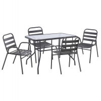 ΣΕΤ ΤΡΑΠΕΖΑΡΙΑΣ 5ΤΜΧ ADAM HM21219 ΚΑΡΕΚΛΕΣ ΜΕΤΑΛΛΙΚΕΣ & ΤΡΑΠΕΖΙ 110x60 ΓΚΡΙ