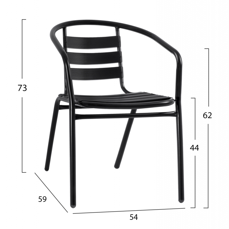 ΣΕΤ ΤΡΑΠΕΖΑΡΙΑΣ 5ΤΜΧ ADAM HM21220.03 ΚΑΡΕΚΛΕΣ ΜΕΤΑΛΛΙΚΕΣ & ΤΡΑΠΕΖΙ 110x60 ΜΑΥΡΟ