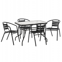 ΣΕΤ ΤΡΑΠΕΖΑΡΙΑΣ 5ΤΜΧ ADAM HM21220.03 ΚΑΡΕΚΛΕΣ ΜΕΤΑΛΛΙΚΕΣ & ΤΡΑΠΕΖΙ 110x60 ΜΑΥΡΟ