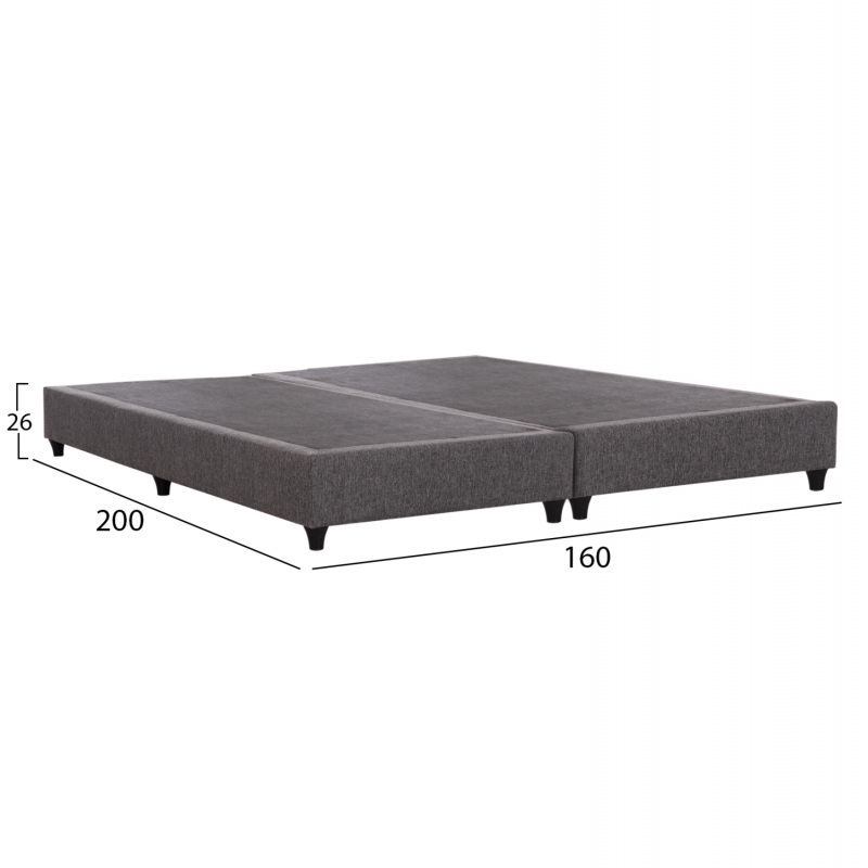 ΥΠΟΣΤΡΩΜΑ/ΚΡΕΒΑΤΙ KING-SIZE SIGGY HM21218 ΓΚΡΙ ΥΦΑΣΜΑ--ΓΙΑ 180x200εκ.