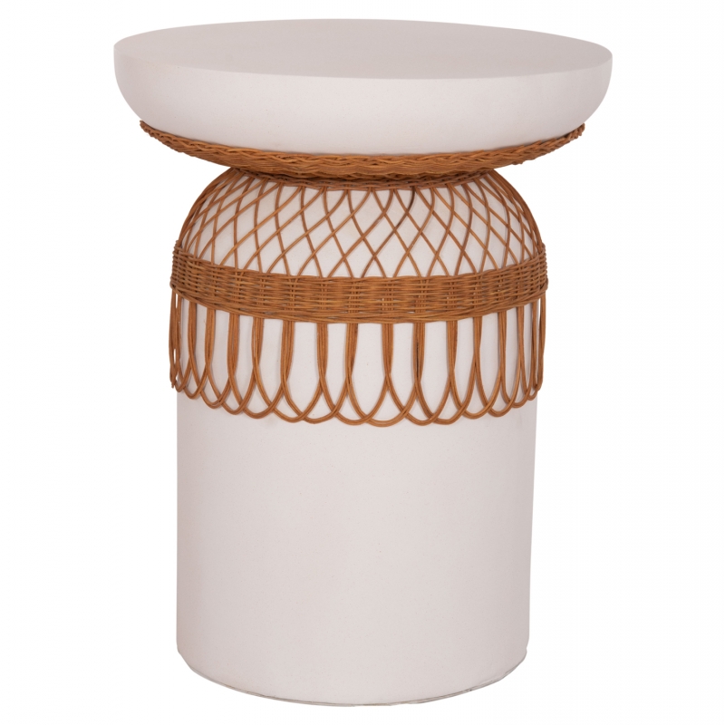 ΒΟΗΘΗΤΙΚΟ ΤΡΑΠΕΖΙ PRILEP HM18159.02 FIBER CEMENT ΛΕΥΚΟ & RATTAN--Φ60x76,5Υεκ ΒΟΗΘΗΤΙΚΟ ΤΡΑΠΕΖΙ PRILEP HM18159.02 FIBER CEMENT ΛΕΥΚΟ & RATTAN--Φ60x76,5Υεκ