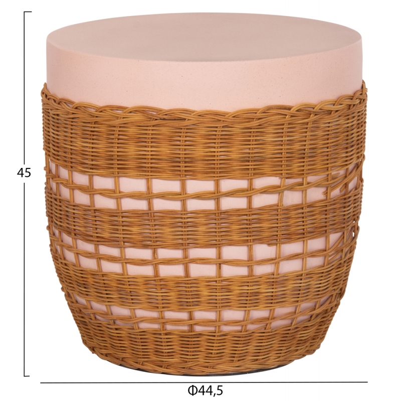 ΒΟΗΘΗΤΙΚΟ ΤΡΑΠΕΖΙ VILHENA HM18166 FIBER CEMENT ΡΟΖ-RATTAN ΦΥΣΙΚΟ Φ44.5x45Υεκ. ΒΟΗΘΗΤΙΚΟ ΤΡΑΠΕΖΙ VILHENA HM18166 FIBER CEMENT ΡΟΖ-RATTAN ΦΥΣΙΚΟ Φ44.5x45Υεκ.