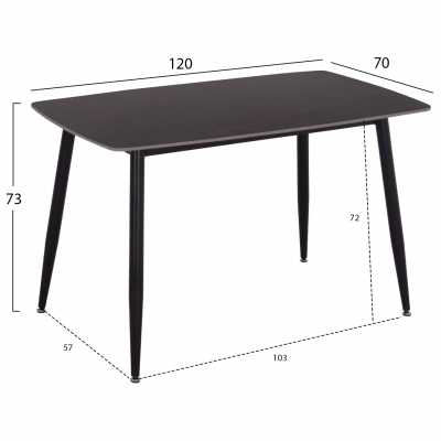 ΣΕΤ ΤΡΑΠΕΖΑΡΙΑΣ 5ΤΜΧ RAVEN HM21067.02 ΚΕΡΑΜΙΚΟ TOP ΜΑΥΡΟ ΜΑΡΜΑΡΟ--ΜΕΤΑΛΛΟ