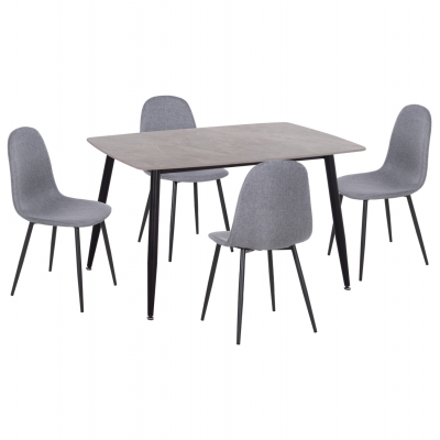 ΣΕΤ ΤΡΑΠΕΖΑΡΙΑΣ 5ΤΜΧ RAVEN HM21068.03 ΚΕΡΑΜΙΚΟ TOP ΓΚΡΙ ΜΑΡΜΑΡΟ--ΓΚΡΙ ΥΦΑΣΜΑ