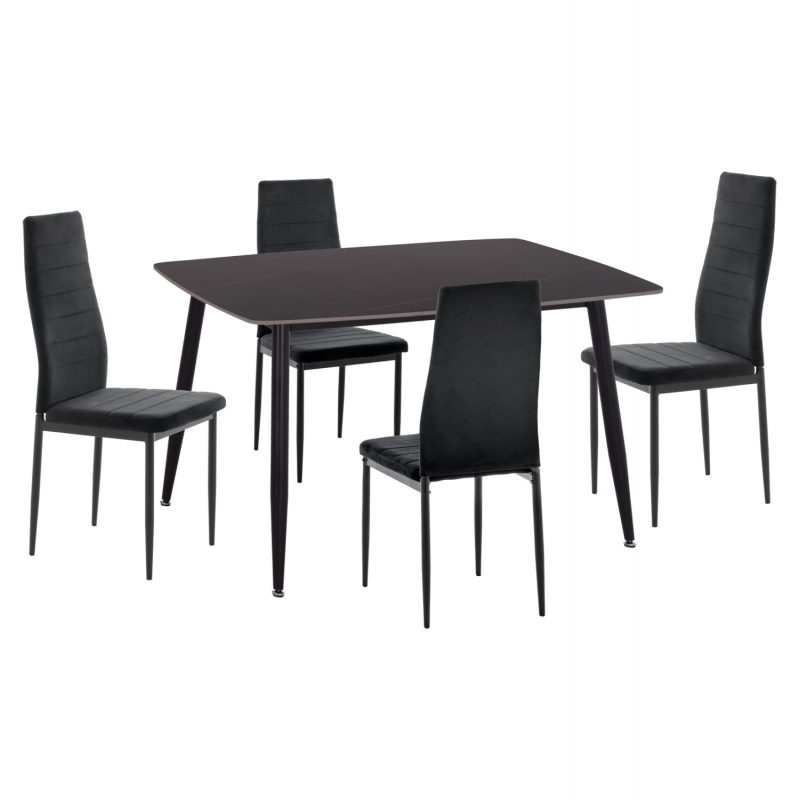 ΣΕΤ ΤΡΑΠΕΖΑΡΙΑΣ 5ΤΜΧ RAVEN HM21224.02 ΚΕΡΑΜΙΚΟ TOP ΜΑΥΡΟ ΜΑΡΜΑΡΟ--ΒΕΛΟΥΔΟ ΜΑΥΡΟ
