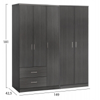 ΝΤΟΥΛΑΠΑ 5ΦΥΛΛΗ CAESAR HM21234.01 ΜΕΛΑΜΙΝΗ ΧΡΩΜΑ ZEBRANO 150x42.5x181Υεκ