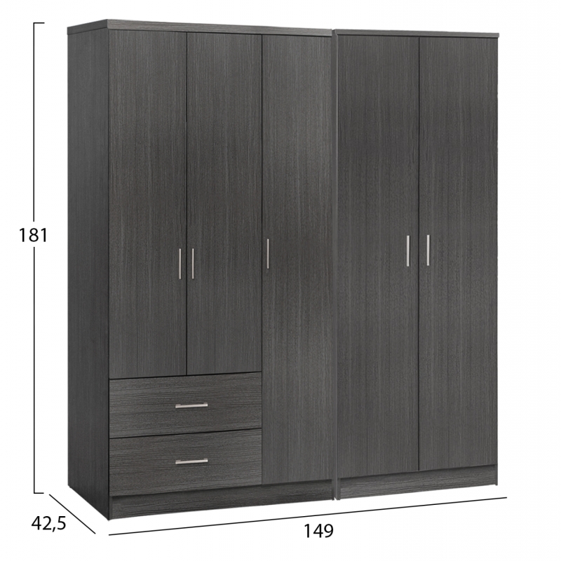 ΝΤΟΥΛΑΠΑ 5ΦΥΛΛΗ CAESAR HM21234.01 ΜΕΛΑΜΙΝΗ ΧΡΩΜΑ ZEBRANO 150x42.5x181Υεκ