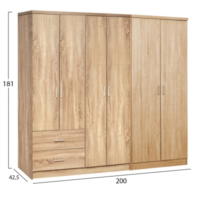 ΝΤΟΥΛΑΠΑ 6ΦΥΛΛΗ BLAKELY HM21235.02 ΜΕΛΑΜΙΝΗ ΧΡΩΜΑ SONAMA 201x43x181Υεκ