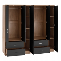ΝΤΟΥΛΑΠΑ 6ΦΥΛΛΗ CAESAR HM21236.01 ΜΕΛΑΜΙΝΗ SONAMA & ΣΚΟΥΡΟ ΓΚΡΙ 180x42,5Χ181Υεκ.