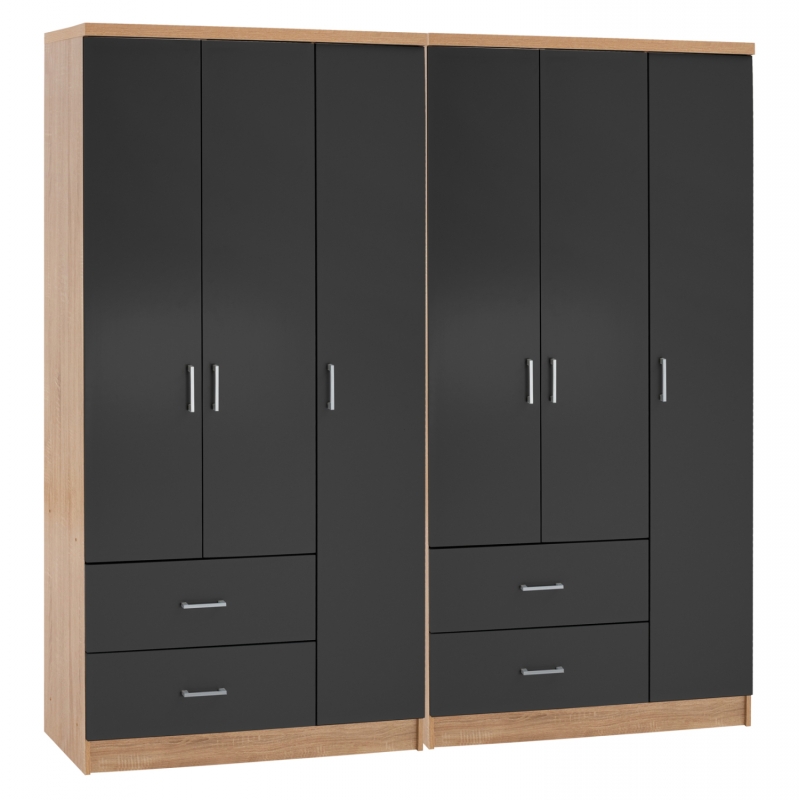 ΝΤΟΥΛΑΠΑ 6ΦΥΛΛΗ CAESAR HM21236.01 ΜΕΛΑΜΙΝΗ SONAMA & ΣΚΟΥΡΟ ΓΚΡΙ 180x42,5Χ181Υεκ.