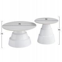 ΣΕΤ 2 ΤΡΑΠΕΖΙΑ ΣΑΛΟΝΙΟΥ LIDOX HM18306.01 SINTERED STONE TOPS KAI ΒΑΣΕΙΣ--ΛΕΥΚΑ Φ50 & Φ70