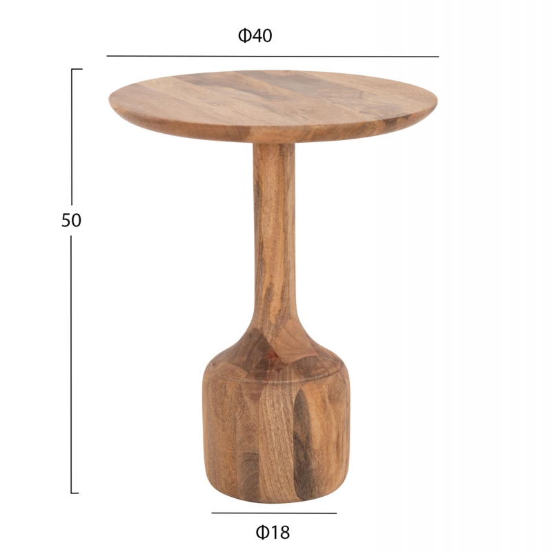 ΣΕΤ 3 ΣΤΡΟΓΓΥΛΑ ΤΡΑΠΕΖΑΚΙΑ ΣΑΛΟΝΙΟΥ GOBLET HM18348 ΞΥΛΟ ΑΚΑΚΙΑΣ Φ50x60Υεκ