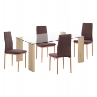 ΣΕΤ ΤΡΑΠΕΖΑΡΙΑΣ 5ΤΜΧ LADY HM11595 ΓΥΑΛΙ--ΜΕΤΑΛΛΟ--MDF ΣΕ SONAMA & ΚΑΦΕ ΥΦΑΣΜΑ ΣΕΤ ΤΡΑΠΕΖΑΡΙΑΣ 5ΤΜΧ LADY HM11595 ΓΥΑΛΙ--ΜΕΤΑΛΛΟ--MDF ΣΕ SONAMA & ΚΑΦΕ ΥΦΑΣΜΑ
