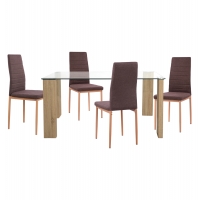 ΣΕΤ ΤΡΑΠΕΖΑΡΙΑΣ 5ΤΜΧ LADY HM11595 ΓΥΑΛΙ--ΜΕΤΑΛΛΟ--MDF ΣΕ SONAMA & ΚΑΦΕ ΥΦΑΣΜΑ ΣΕΤ ΤΡΑΠΕΖΑΡΙΑΣ 5ΤΜΧ LADY HM11595 ΓΥΑΛΙ--ΜΕΤΑΛΛΟ--MDF ΣΕ SONAMA & ΚΑΦΕ ΥΦΑΣΜΑ