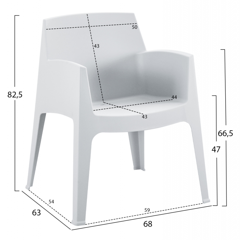 ΣΕΤ 3ΤΜΧ ΠΟΛΥΠΡΟΠΥΛΕΝΙΟΥ SLEEK HM21267.01 ΤΡΑΠΕΖΑΚΙ & 2 ΠΟΛΥΘΡΟΝΕΣ-ΛΕΥΚΟ