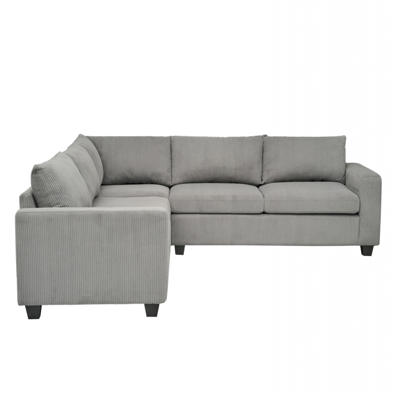 ΓΩΝΙΑΚΟΣ ΚΑΝΑΠΕΣ CALDER HM3286.01 ΓΚΡΙ ΥΦΑΣΜΑ 254x254x90x91Υεκ.