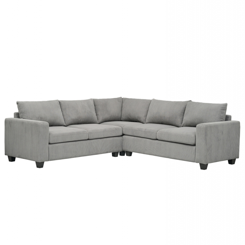 ΓΩΝΙΑΚΟΣ ΚΑΝΑΠΕΣ CALDER HM3286.01 ΓΚΡΙ ΥΦΑΣΜΑ 254x254x90x91Υεκ.