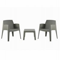 ΣΕΤ 3ΤΜΧ ΠΟΛΥΠΡΟΠΥΛΕΝΙΟΥ SLEEK HM21267.05 ΤΡΑΠΕΖΑΚΙ & 2 ΠΟΛΥΘΡΟΝΕΣ-DARK OLIVE GREEN