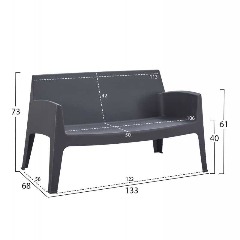 ΣΕΤ ΣΑΛΟΝΙ ΕΞ.ΧΩΡΟΥ 4ΤΜΧ SLEEK HM21268.10 ΓΚΡΙ ΠΟΛΥΠΡΟΠΥΛΕΝΙΟ