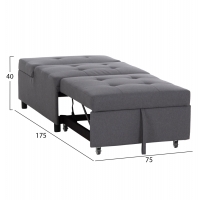 ΠΟΛΥΘΡΟΝΑ-ΚΡΕΒΑΤΙ LIBRE HM3295.01 ΓΚΡΙ ΥΦΑΣΜΑ 75x106x87Υεκ.