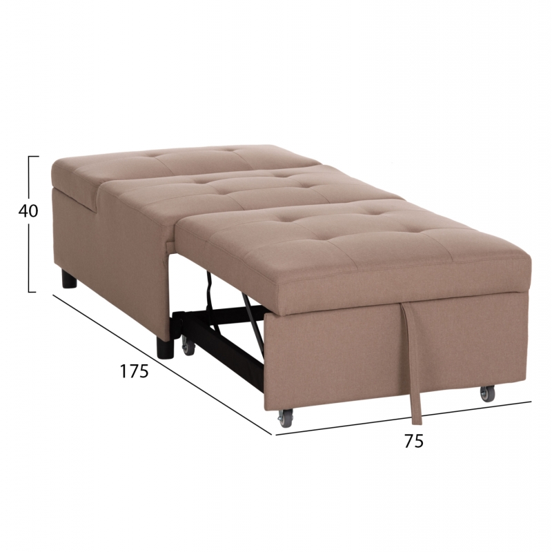 ΠΟΛΥΘΡΟΝΑ-ΚΡΕΒΑΤΙ LIBRE HM3295.03 ΜΠΕΖ ΥΦΑΣΜΑ 75x106x87Υεκ.