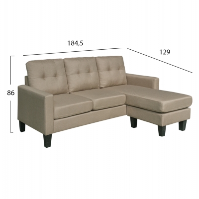ΚΑΝΑΠΕΣ ΓΩΝΙΑ ΑΝΑΣΤΡΕΨΙΜΗ MEGGY HM3297.03 ΜΠΕΖ ΥΦΑΣΜΑ 184,5x129x86Yεκ.