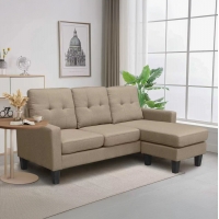 ΚΑΝΑΠΕΣ ΓΩΝΙΑ ΑΝΑΣΤΡΕΨΙΜΗ MEGGY HM3297.03 ΜΠΕΖ ΥΦΑΣΜΑ 184,5x129x86Yεκ.