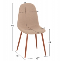 ΣΕΤ ΤΡΑΠΕΖΑΡΙΑΣ 5ΤΜΧ LEOMOR HM21270.01 ΤΡΑΠΕΖΙ & 4 ΚΑΡΕΚΛΕΣ - ΜΠΕΖ ΥΦΑΣΜΑ