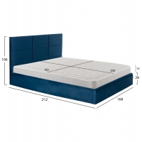 ΚΡΕΒΑΤΙ ΔΙΠΛΟ & ΣΤΡΩΜΑ BRILEY HM21272.03 ΜΠΛΕ ΒΕΛΟΥΔΟ ΜΕ ΑΠΟΘ.ΧΩΡΟ--ΓΙΑ 160x200εκ