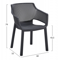 ΠΟΛΥΘΡΟΝΑ ΠΟΛΥΠΡΟΠΥΛΕΝΙΟΥ PEGGY HM6368.02 ΜΑΥΡΟ 60x55x79Υεκ