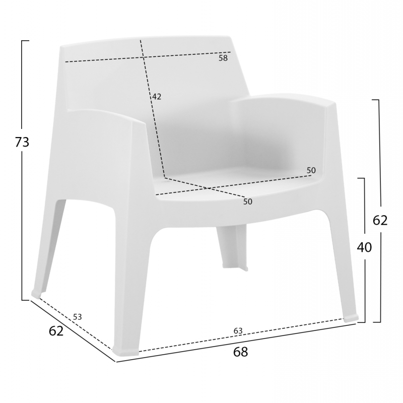 ΣΕΤ LOUNGE 4ΤΜΧ SLEEK HM21275.01 ΛΕΥΚΟ ΠΟΛΥΠΡΟΠΥΛΕΝΙΟ