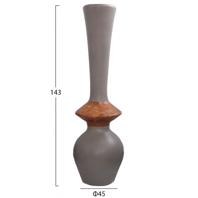 ΔΙΑΚΟΣΜΗΤΙΚΟ ΒΑΖΟ ΔΑΠΕΔΟΥ NEBULA HM4660.05M FIBER CEMENT TAUPE--ΞΥΛΟ ΤΕΑΚ Φ45x148Υεκ