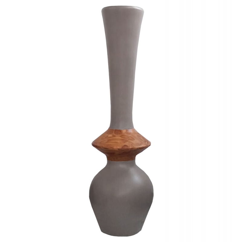 ΔΙΑΚΟΣΜΗΤΙΚΟ ΒΑΖΟ ΔΑΠΕΔΟΥ NEBULA HM4660.05M FIBER CEMENT TAUPE--ΞΥΛΟ ΤΕΑΚ Φ45x148Υεκ