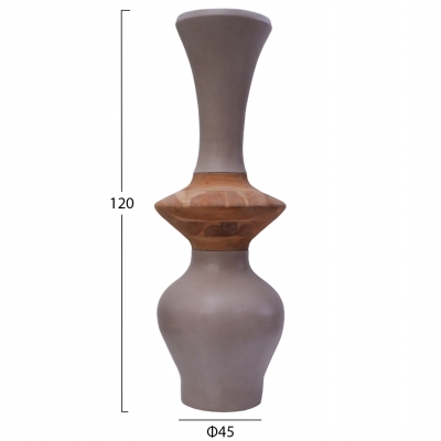 ΔΙΑΚΟΣΜΗΤΙΚΟ ΒΑΖΟ ΔΑΠΕΔΟΥ NEBULA HM4660.05S FIBER CEMENT TAUPE--ΞΥΛΟ ΤΕΑΚ Φ45x115Υεκ