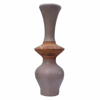 ΔΙΑΚΟΣΜΗΤΙΚΟ ΒΑΖΟ ΔΑΠΕΔΟΥ NEBULA HM4660.05S FIBER CEMENT TAUPE--ΞΥΛΟ ΤΕΑΚ Φ45x115Υεκ