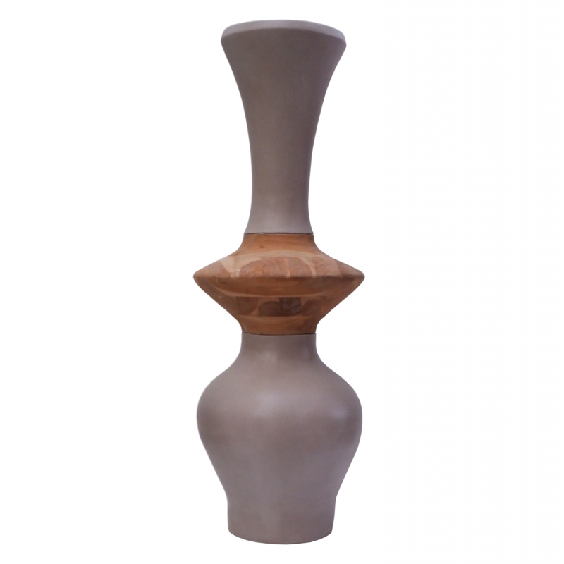 ΔΙΑΚΟΣΜΗΤΙΚΟ ΒΑΖΟ ΔΑΠΕΔΟΥ NEBULA HM4660.05S FIBER CEMENT TAUPE--ΞΥΛΟ ΤΕΑΚ Φ45x115Υεκ