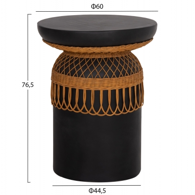 ΒΟΗΘΗΤΙΚΟ ΤΡΑΠΕΖΙ PRILEP HM18159.01 FIBER CEMENT ΜΑΥΡΟ & RATTAN--Φ60x76,5Υεκ ΒΟΗΘΗΤΙΚΟ ΤΡΑΠΕΖΙ PRILEP HM18159.01 FIBER CEMENT ΜΑΥΡΟ & RATTAN--Φ60x76,5Υεκ