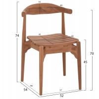 ΚΑΡΕΚΛΑ ΤΡΑΠΕΖΑΡΙΑΣ ΕΞ.ΧΩΡΟΥ DONNY HM6378 ΞΥΛΟ TEAK 52x54x74Υεκ.