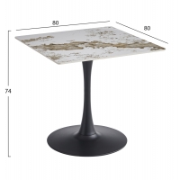 ΤΡΑΠΕΖΙ ΤΡΑΠΕΖΑΡΙΑΣ TETRAN HM18315.02 ΒΑΣΗ ΜΑΥΡΗ--SINTERED STONE PANDORA 80x80x73Υεκ
