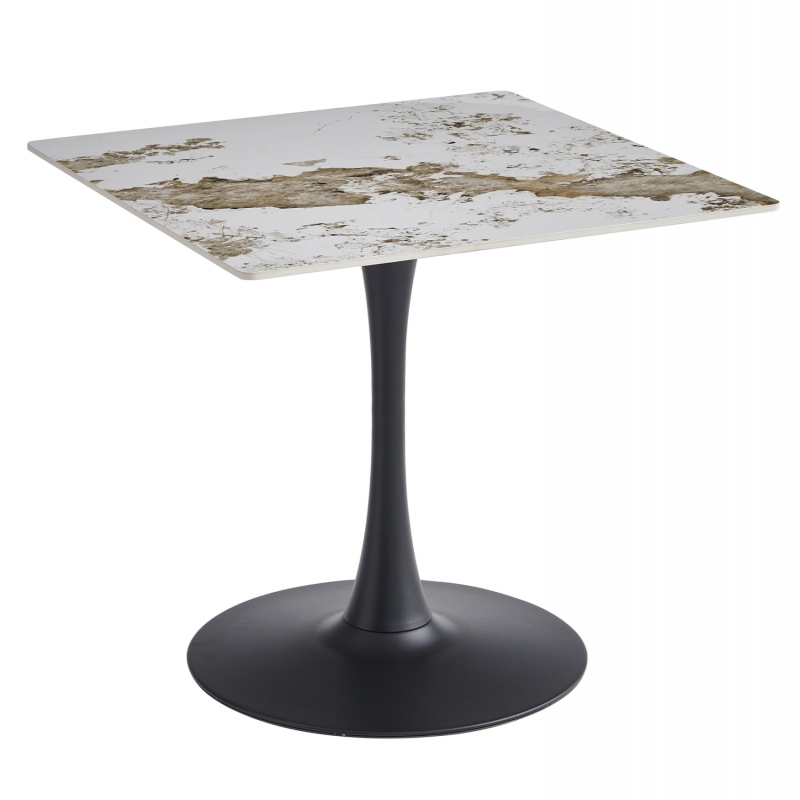 ΤΡΑΠΕΖΙ ΤΡΑΠΕΖΑΡΙΑΣ TETRAN HM18315.02 ΒΑΣΗ ΜΑΥΡΗ--SINTERED STONE PANDORA 80x80x73Υεκ