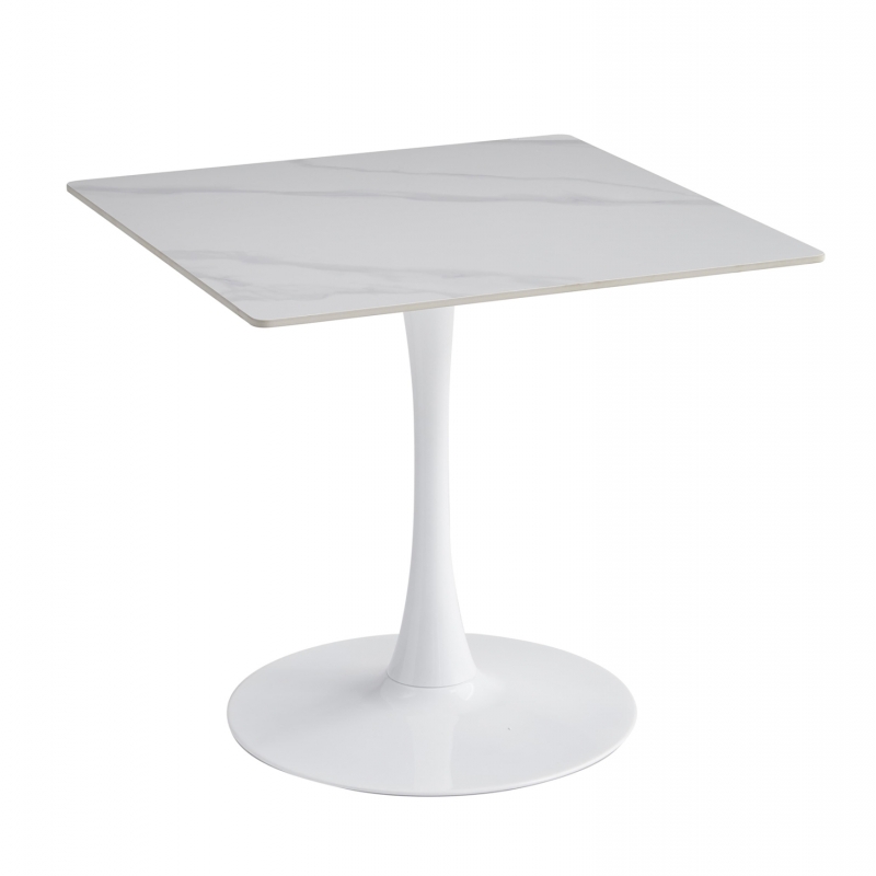 ΤΡΑΠΕΖΙ ΤΡΑΠΕΖΑΡΙΑΣ TETRAN HM18315.01 ΒΑΣΗ ΛΕΥΚΗ--SINTERED STONE SNOW WHITE 80x80x73Υεκ